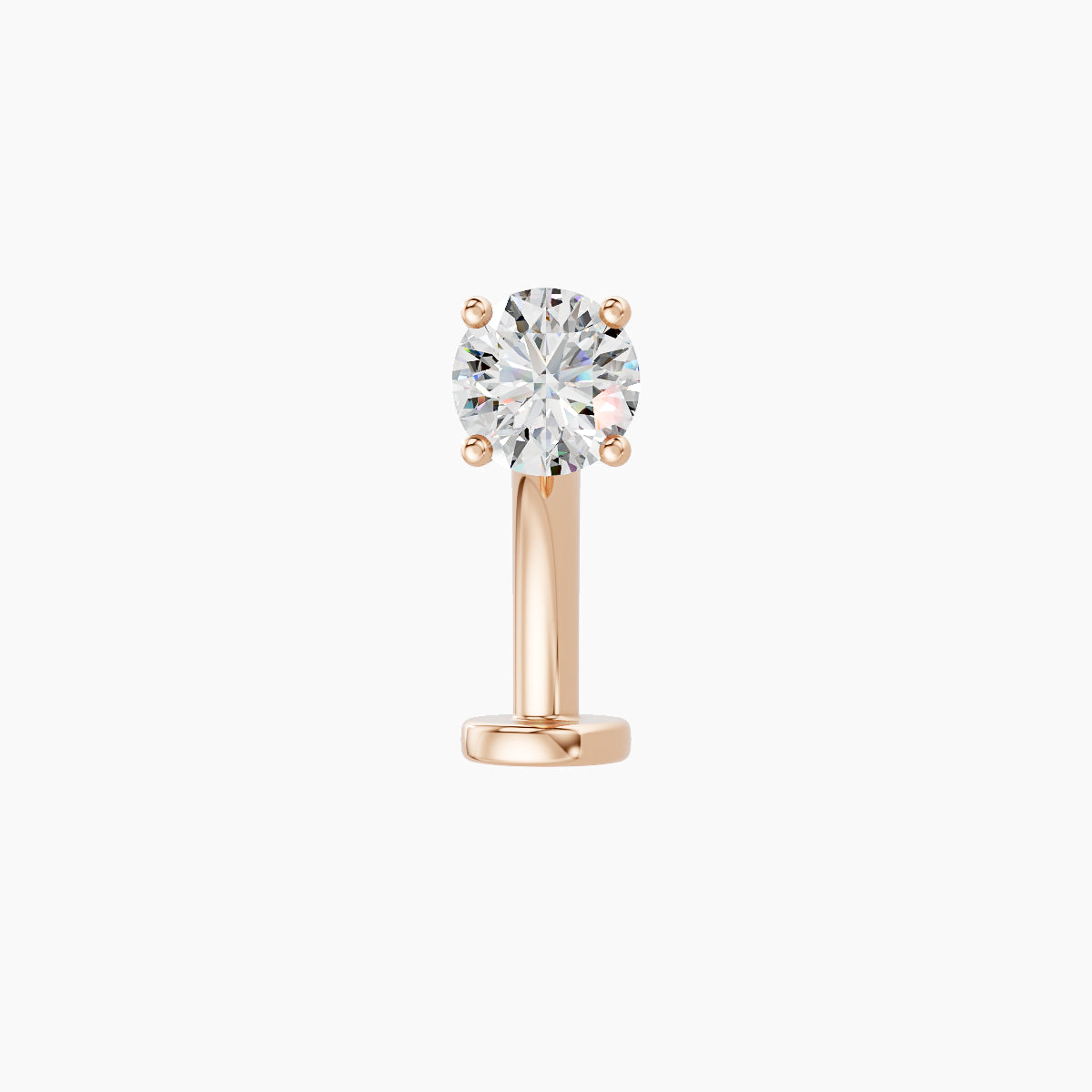 Nut | 18k Rose Gold 3.8 mm 10 mm Round Diamond Floating Navel Piercing