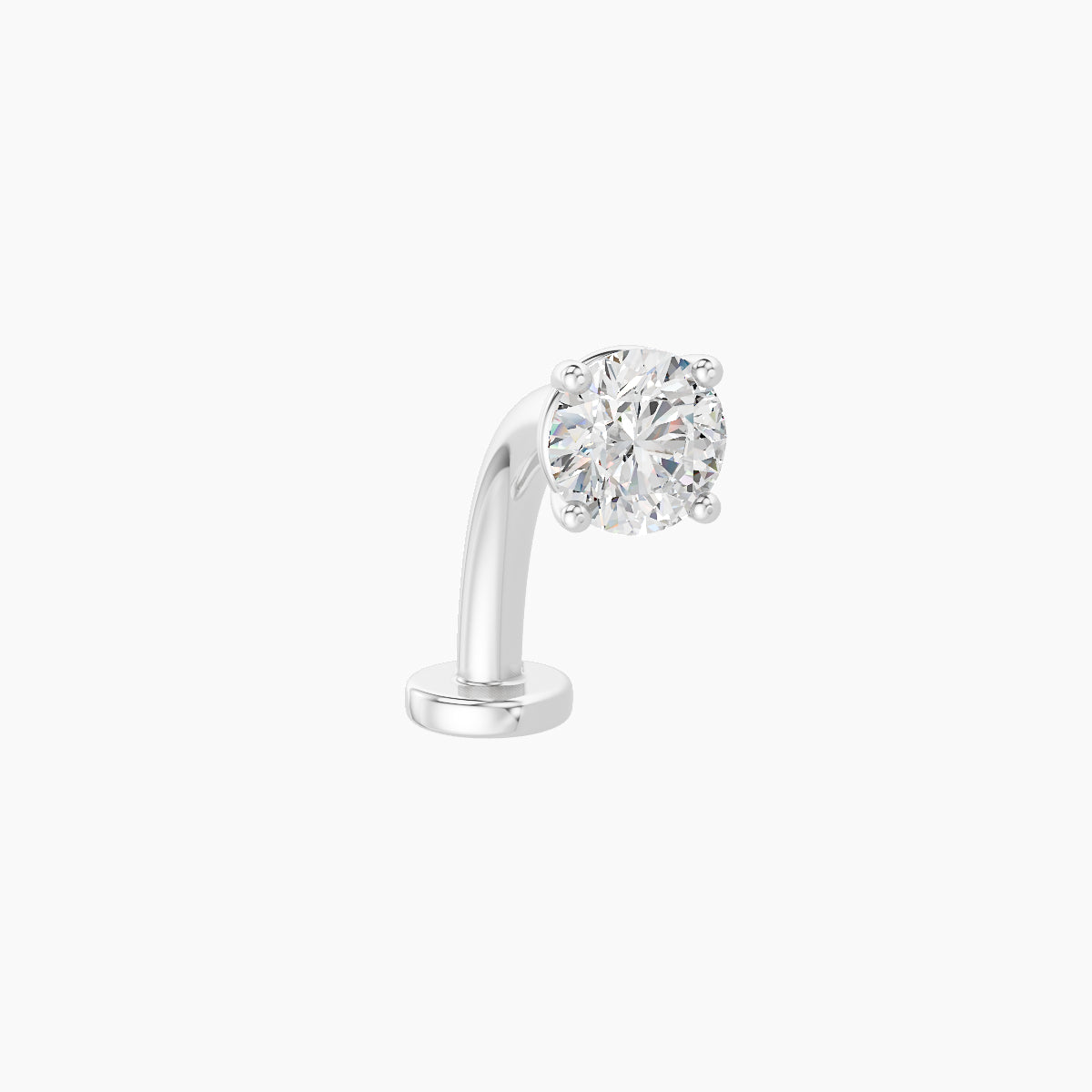 Nut | 18k White Gold 3.8 mm 10 mm Round Diamond Floating Navel Piercing