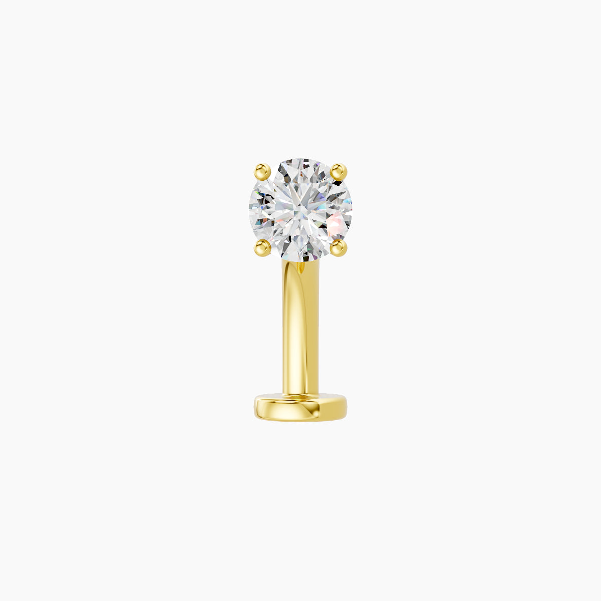 Nut | 18k Yellow Gold 3.8 mm 10 mm Round Diamond Floating Navel Piercing