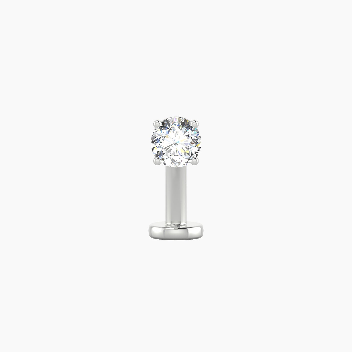 Nut | 18k White Gold 3.8 mm 10 mm Round Diamond Floating Navel Piercing