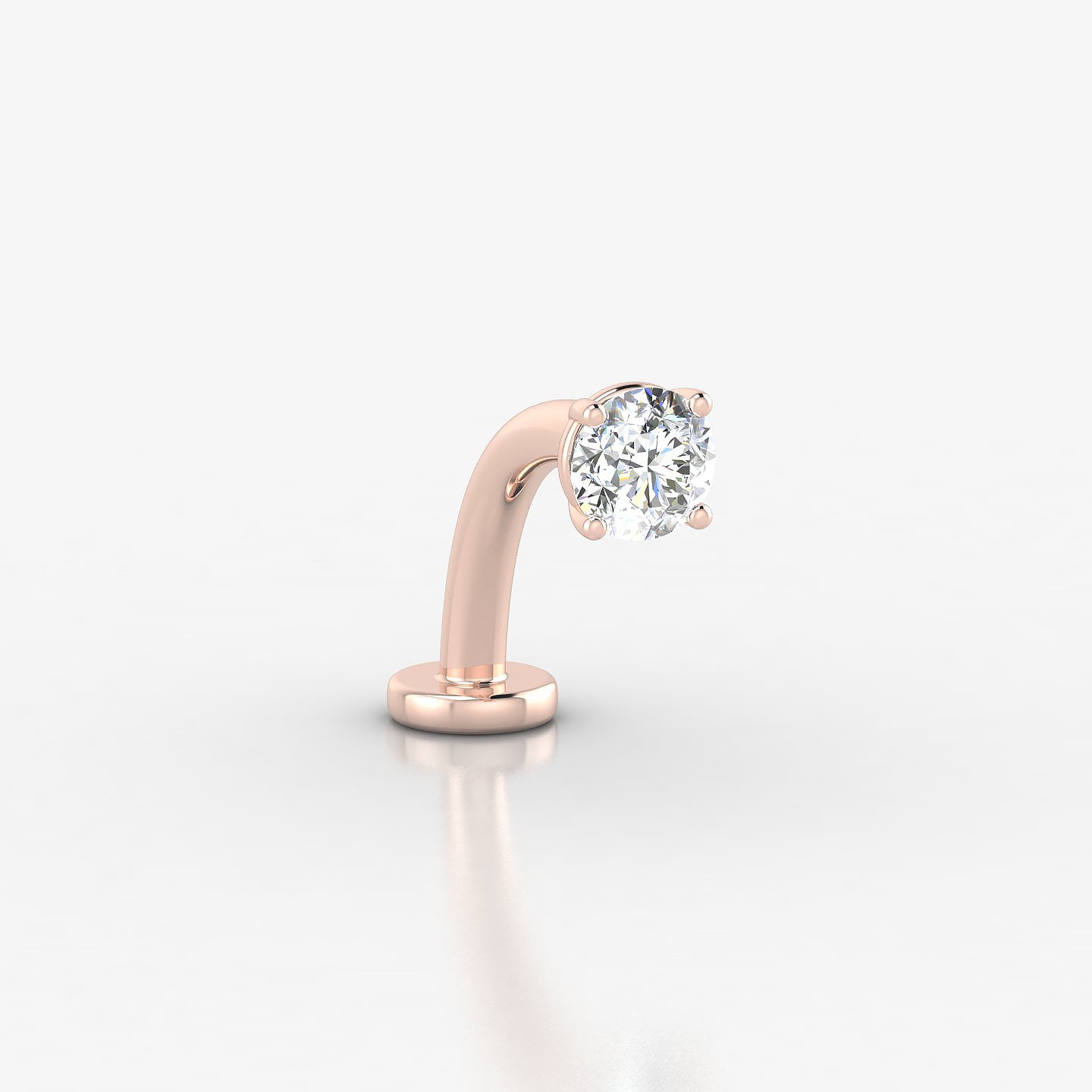 Nut | 18k Rose Gold 3.8 mm 10 mm Round Diamond Floating Navel Piercing