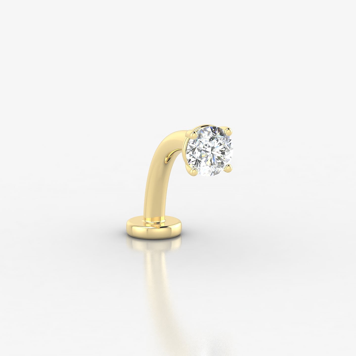 Nut | 18k Yellow Gold 3.8 mm 10 mm Round Diamond Floating Navel Piercing