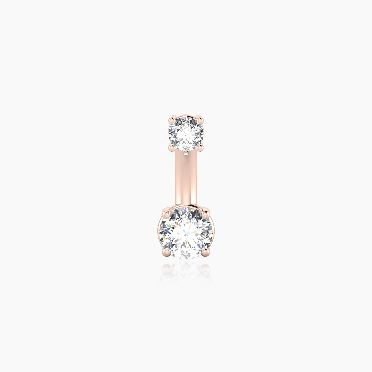 Nut | 18k Rose Gold 10 mm 4 mm Round Diamond Navel Piercing