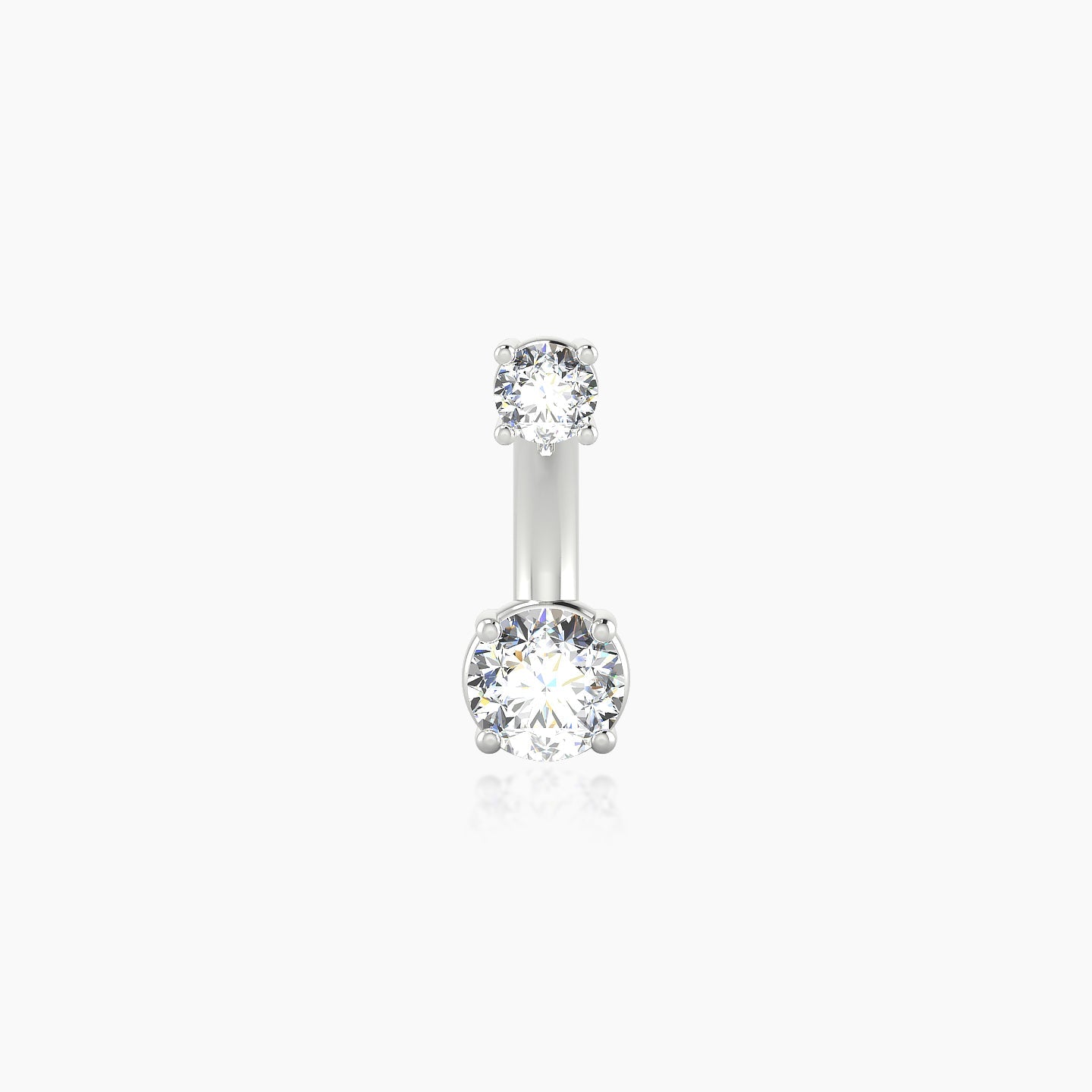Nut | 18k White Gold 10 mm 4 mm Round Diamond Navel Piercing