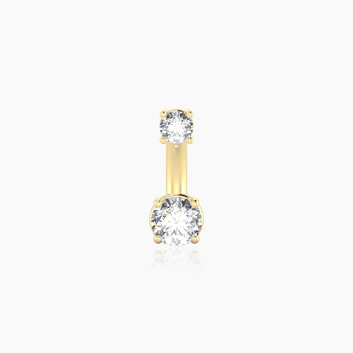 Nut | 18k Yellow Gold 10 mm 4 mm Round Diamond Navel Piercing