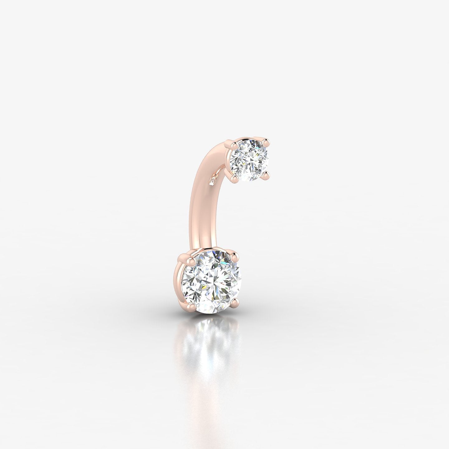 Nut | 18k Rose Gold 10 mm 4 mm Round Diamond Navel Piercing