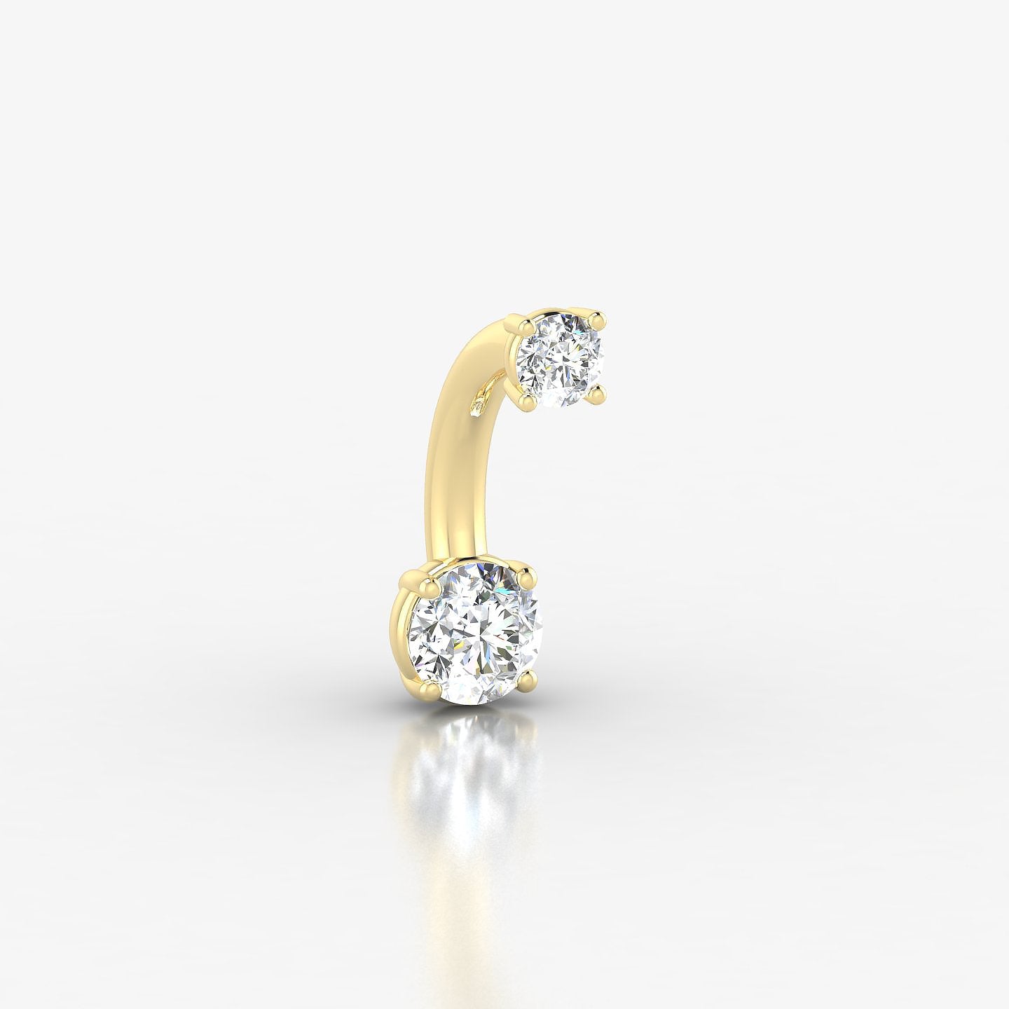 Nut | 18k Yellow Gold 10 mm 4 mm Round Diamond Navel Piercing
