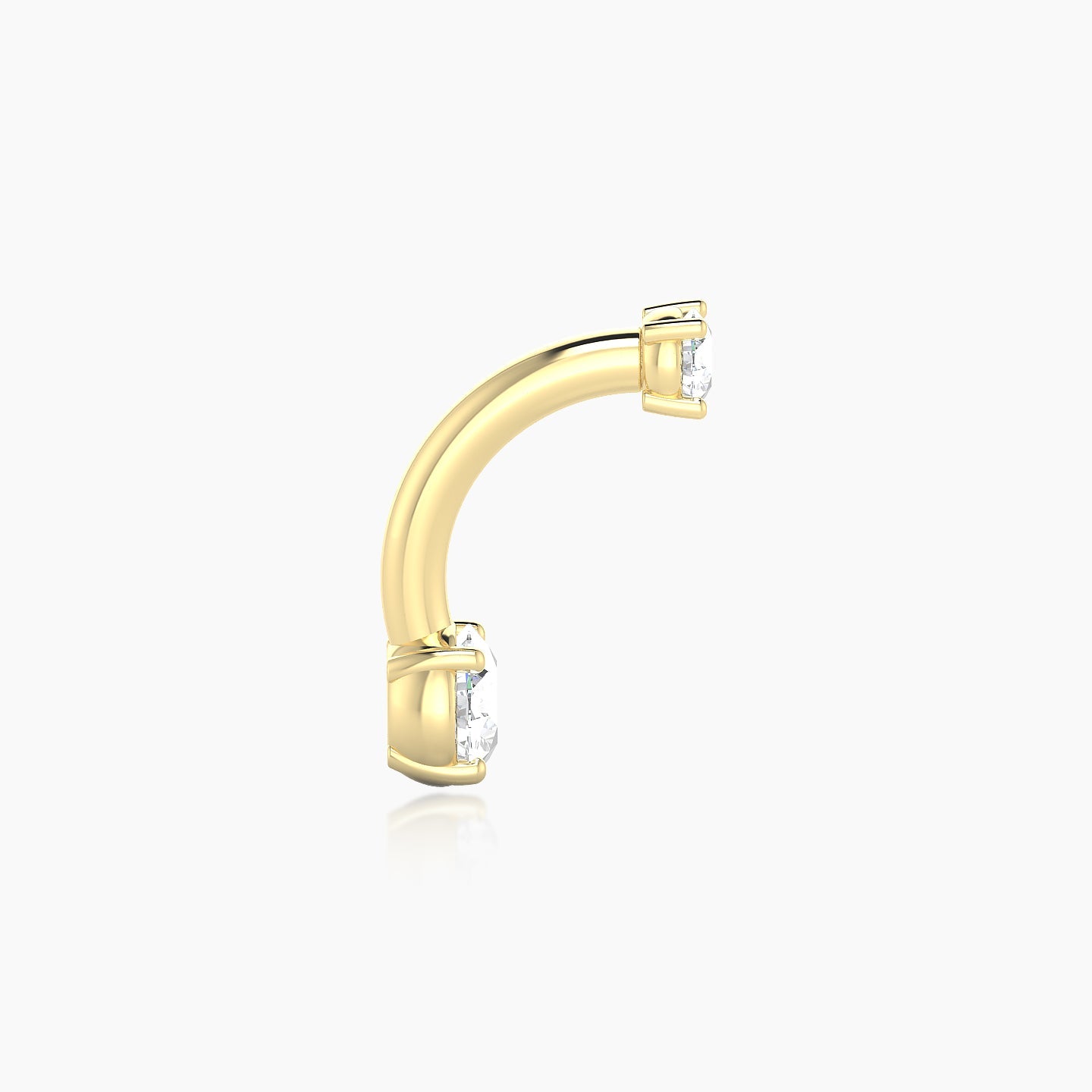 Nut | 18k Yellow Gold 10 mm 4 mm Round Diamond Navel Piercing