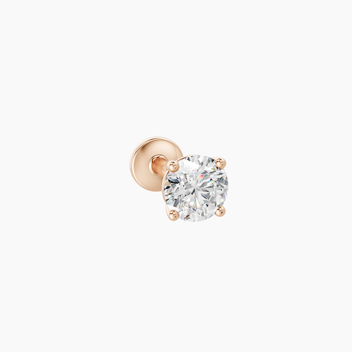 Nut | 18k Rose Gold 3.8 mm 5 mm Round Diamond Piercing