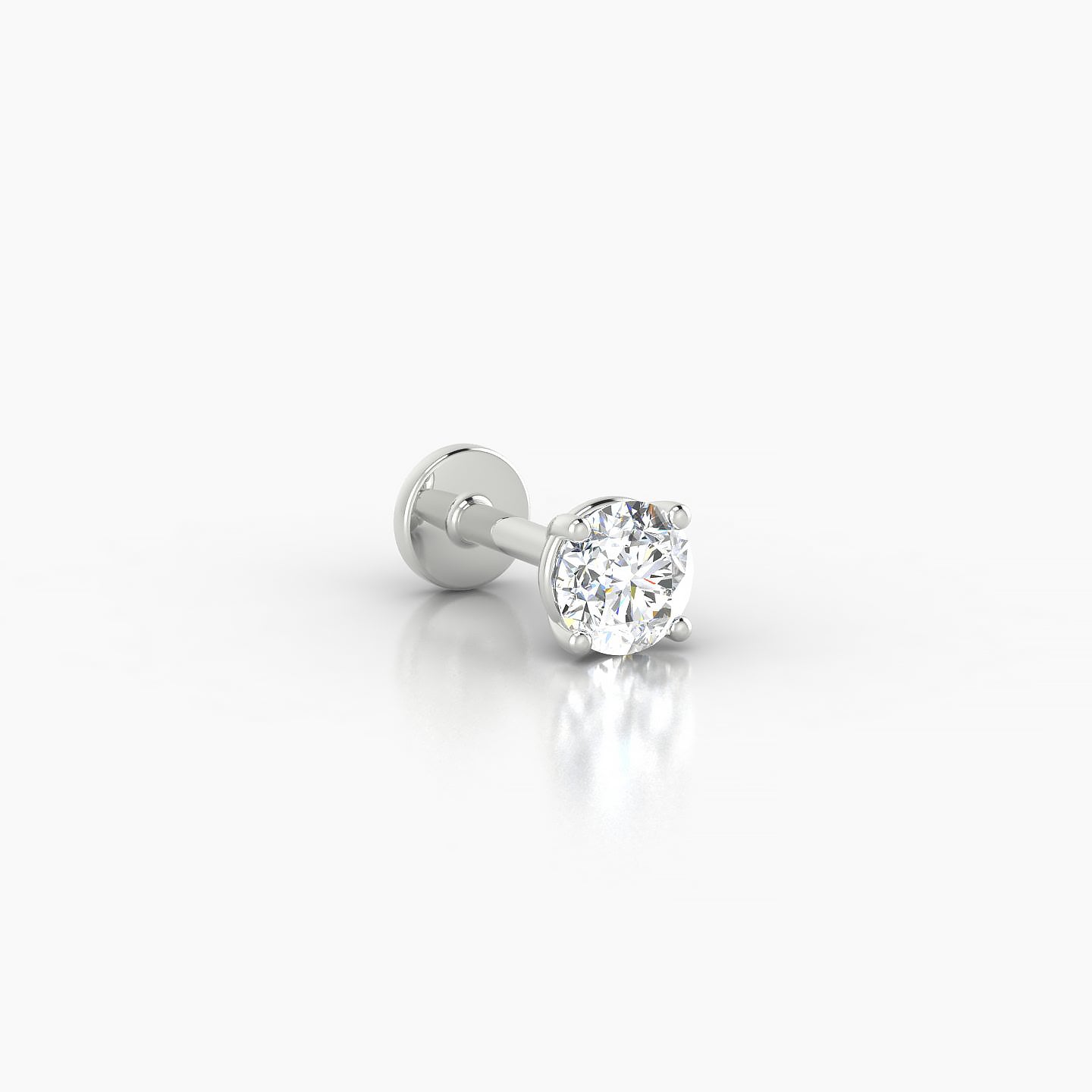 Nut | 18k White Gold 3.8 mm 5 mm Round Diamond Piercing