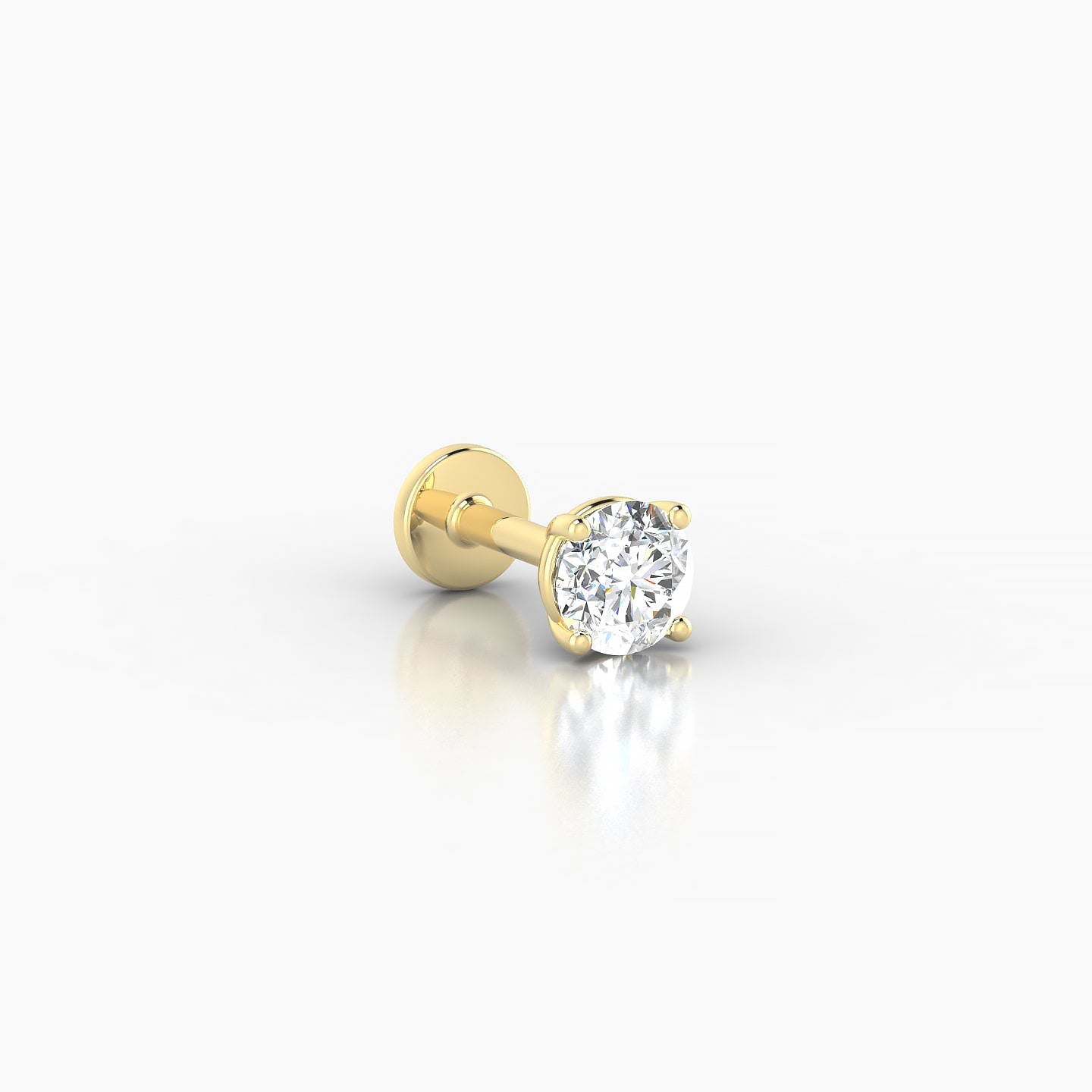 Nut | 18k Yellow Gold 3.8 mm 5 mm Round Diamond Piercing