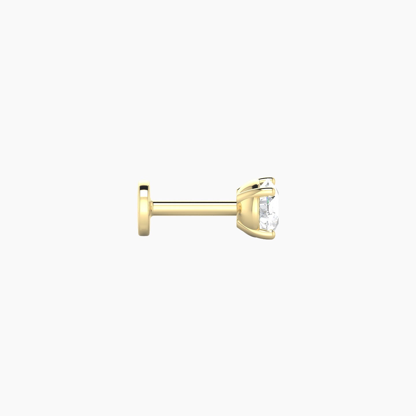 Nut | 18k Yellow Gold 3.8 mm 5 mm Round Diamond Piercing