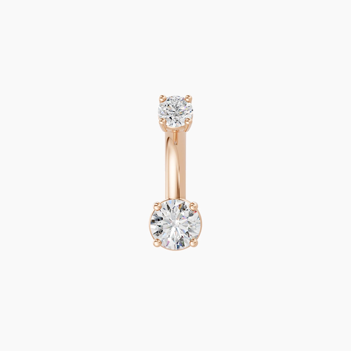 Nut | 18k Rose Gold 4 mm 6 mm Round Diamond Belly Piercing