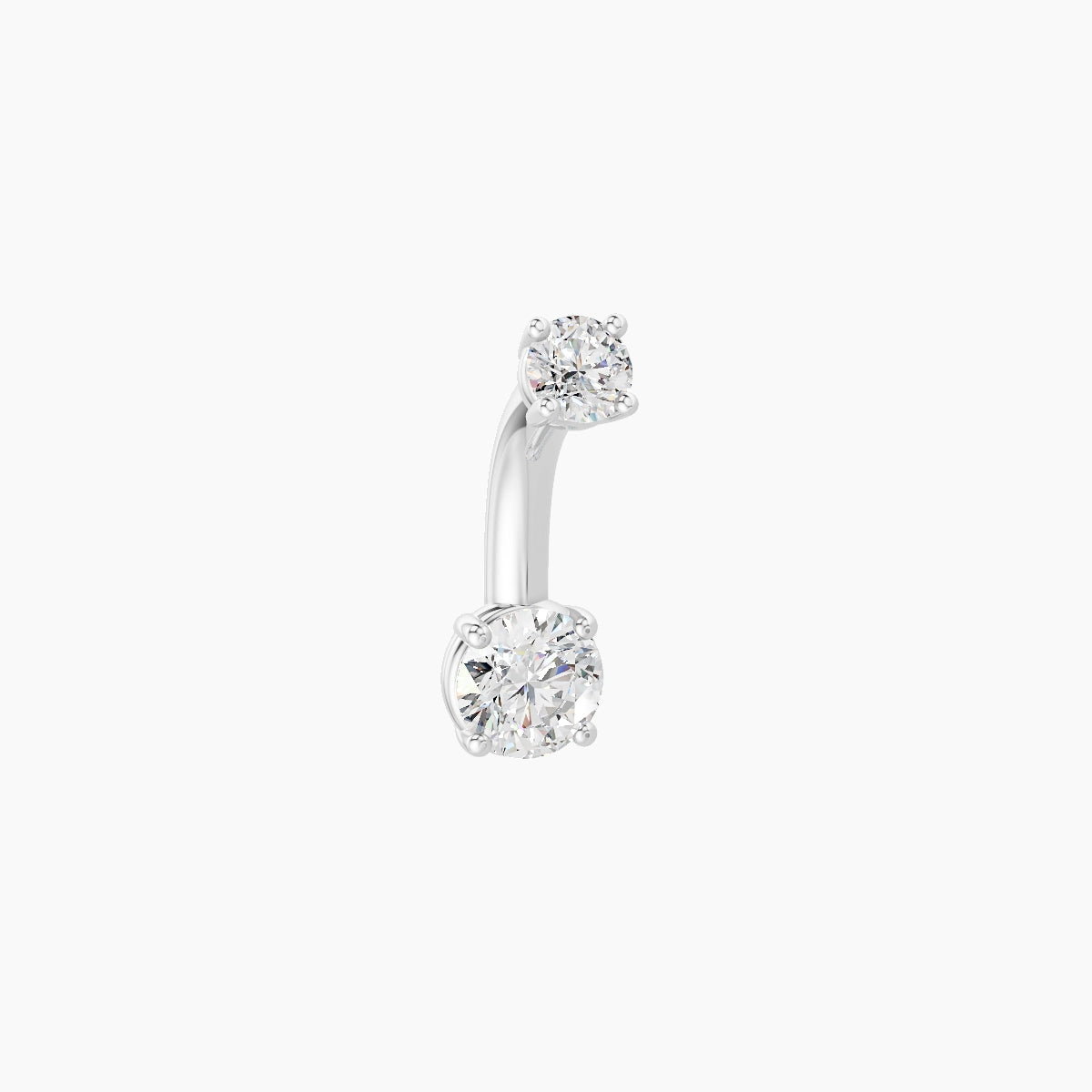 Nut | 18k White Gold 4 mm 6 mm Round Diamond Belly Piercing