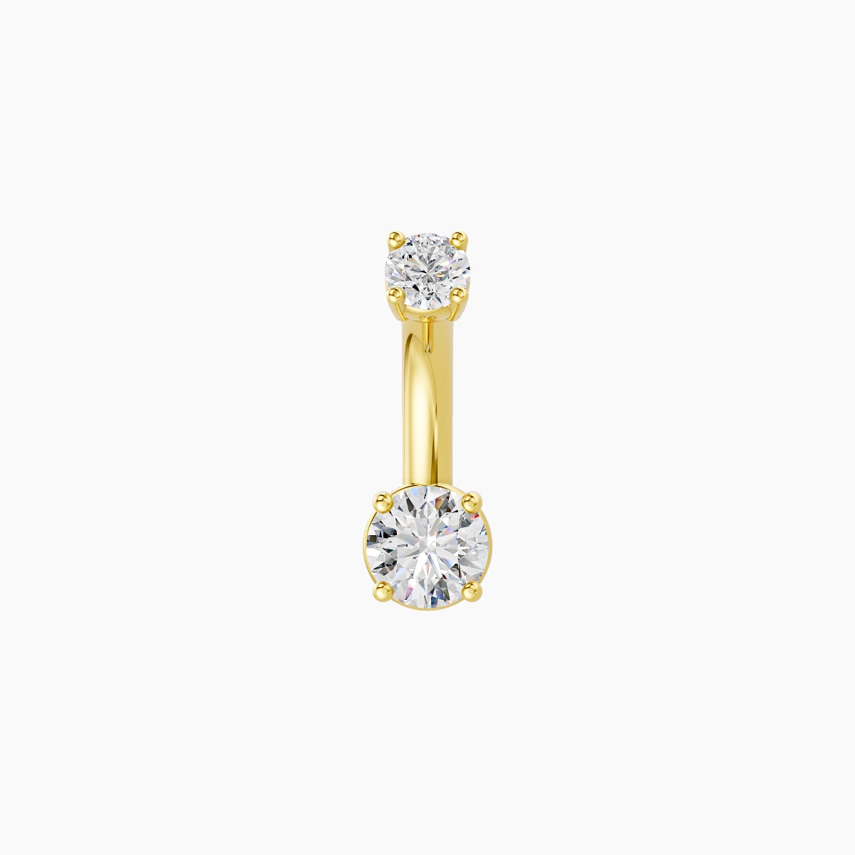 Nut | 18k Yellow Gold 4 mm 6 mm Round Diamond Belly Piercing