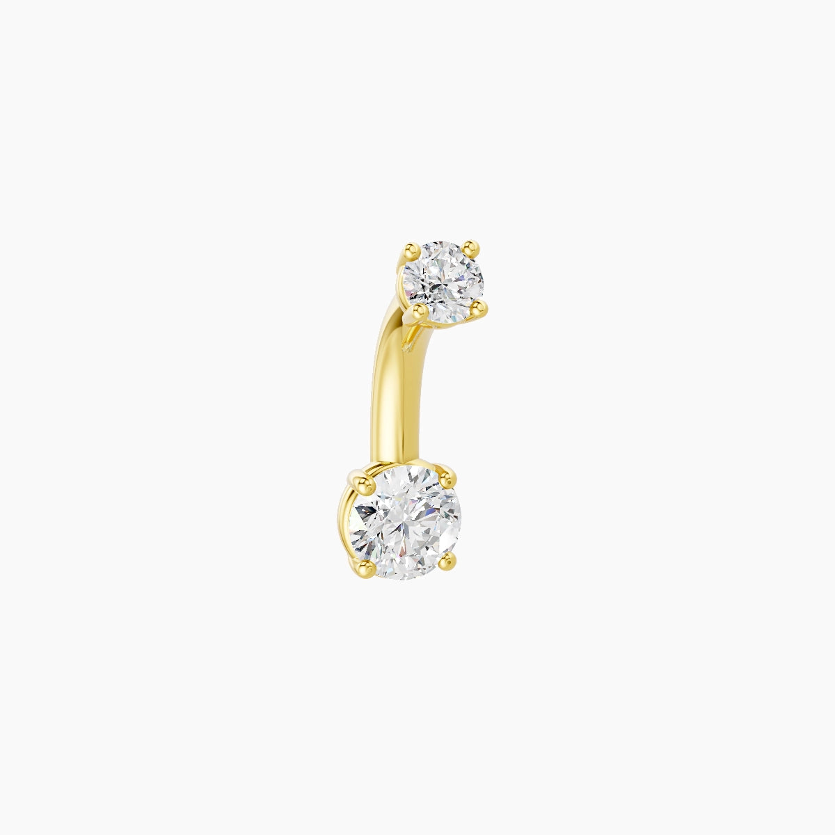 Nut | 18k Yellow Gold 4 mm 6 mm Round Diamond Belly Piercing
