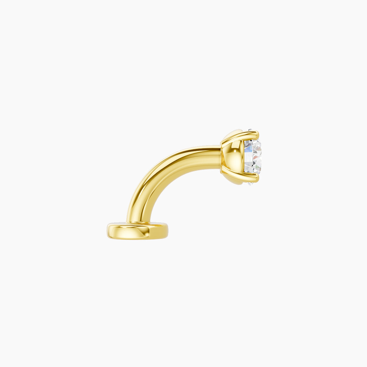 Nut | 18k Yellow Gold 3.8 mm 6 mm Round Diamond Floating Navel Piercing