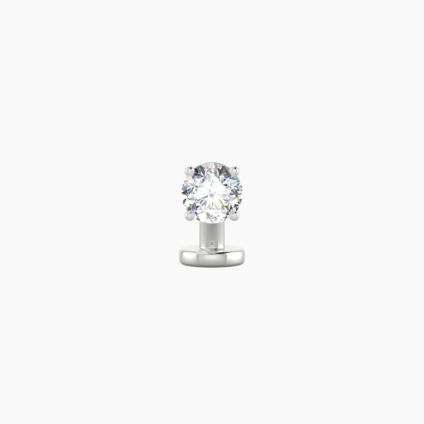 Nut | 18k White Gold 3.8 mm 6 mm Round Diamond Floating Navel Piercing
