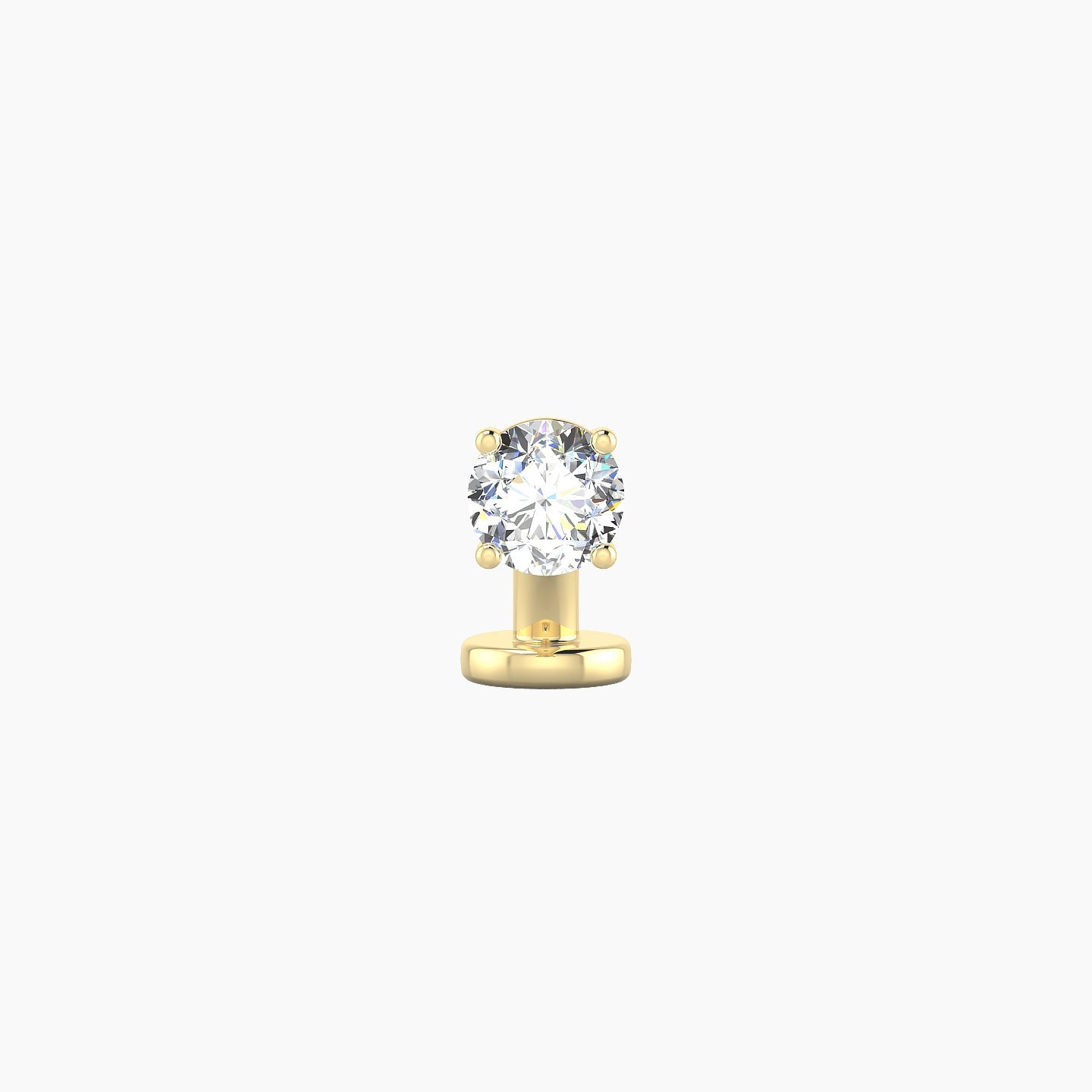 Nut | 18k Yellow Gold 3.8 mm 6 mm Round Diamond Floating Navel Piercing
