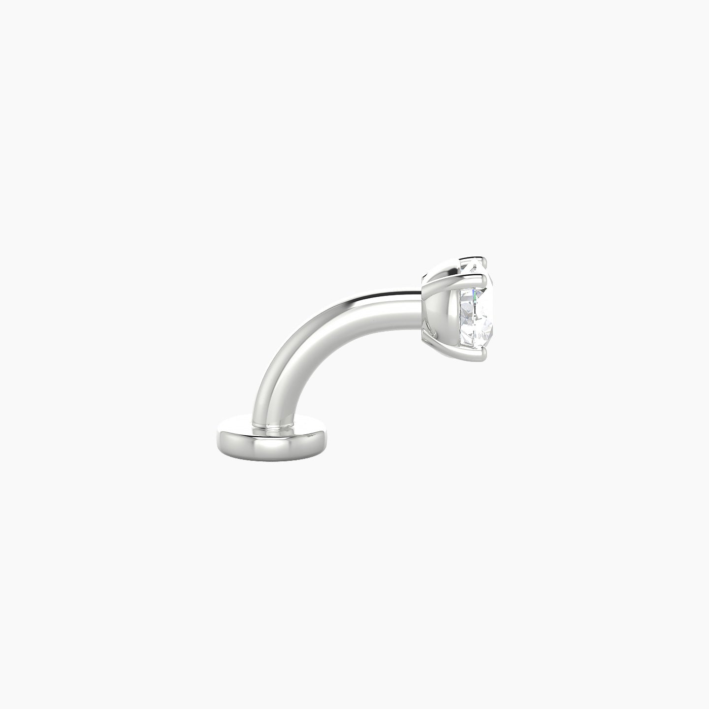 Nut | 18k White Gold 3.8 mm 6 mm Round Diamond Floating Navel Piercing