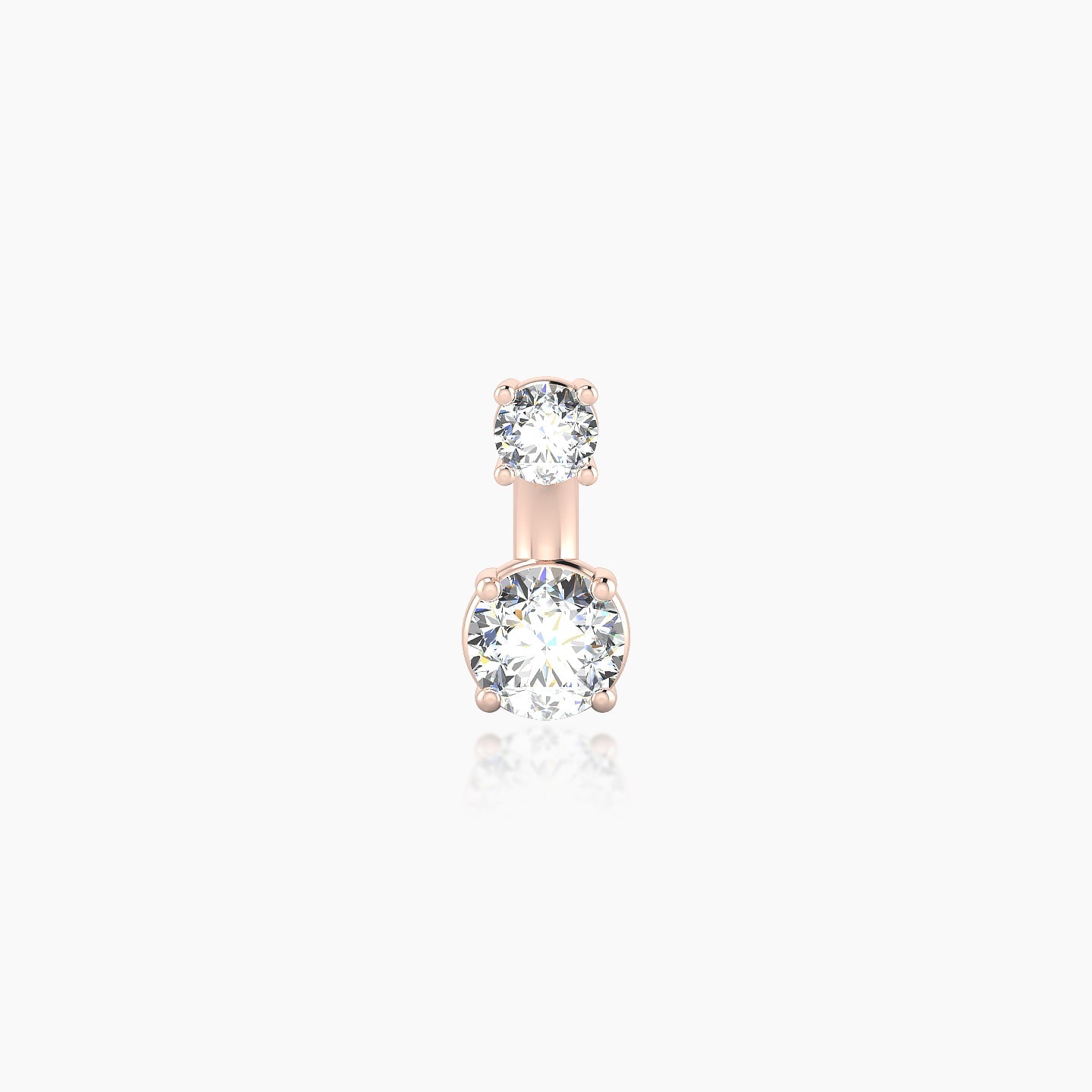 Nut | 18k Rose Gold 6 mm 4 mm Round Diamond Navel Piercing