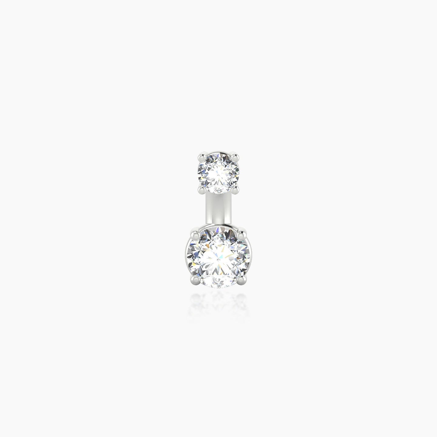 Nut | 18k White Gold 6 mm 4 mm Round Diamond Navel Piercing