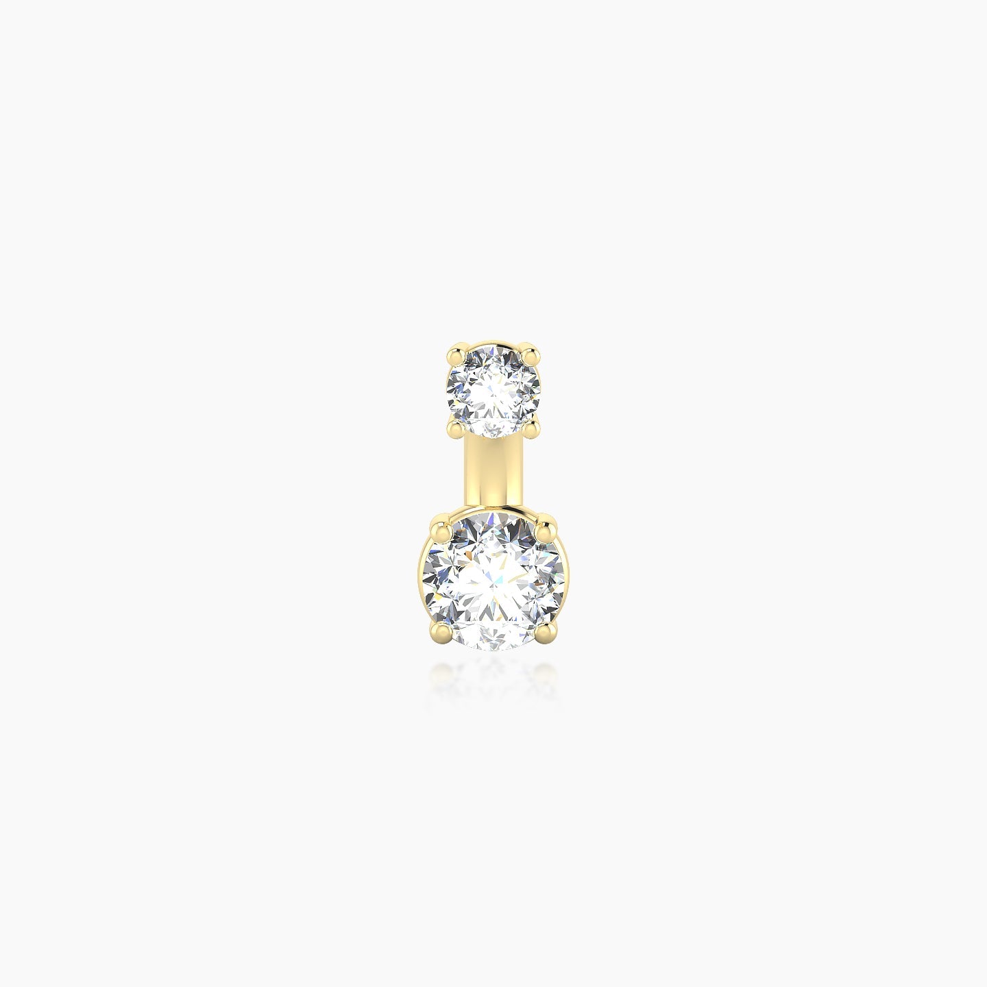 Nut | 18k Yellow Gold 6 mm 4 mm Round Diamond Navel Piercing