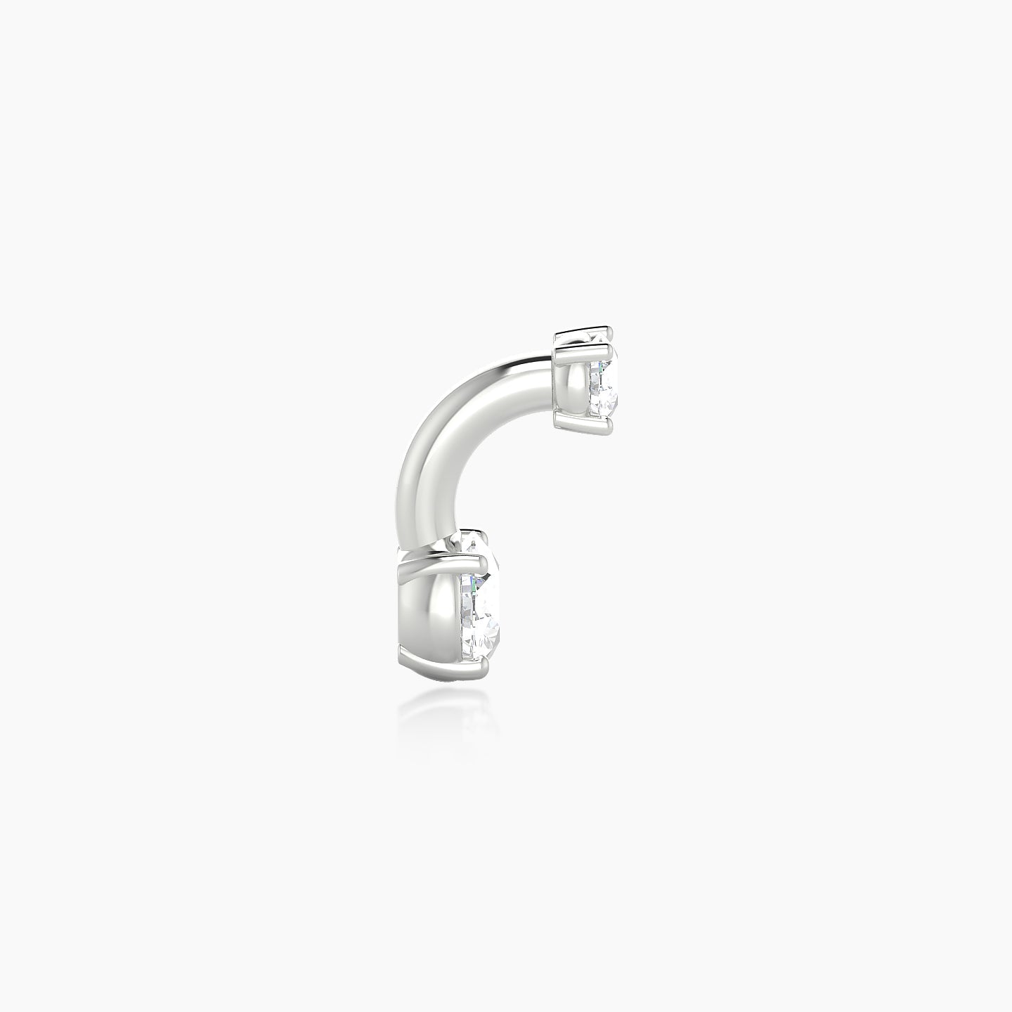 Nut | 18k White Gold 6 mm 4 mm Round Diamond Navel Piercing