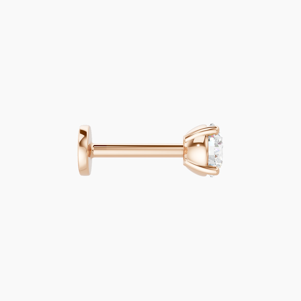 Nut | 18k Rose Gold 3.8 mm 6.5 mm Round Diamond Piercing