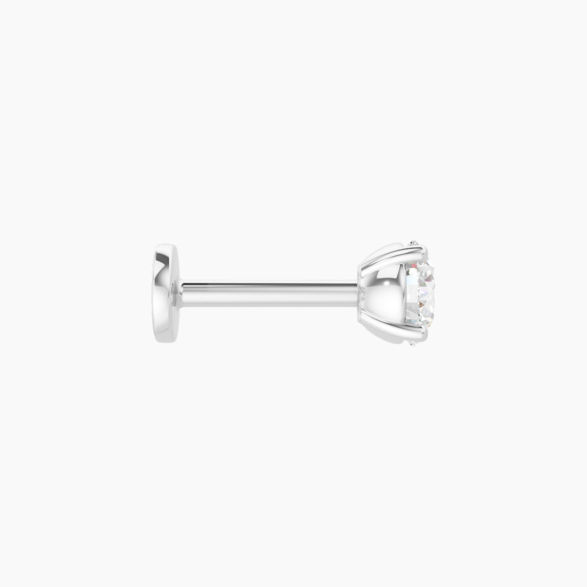 Nut | 18k White Gold 3.8 mm 6.5 mm Round Diamond Piercing