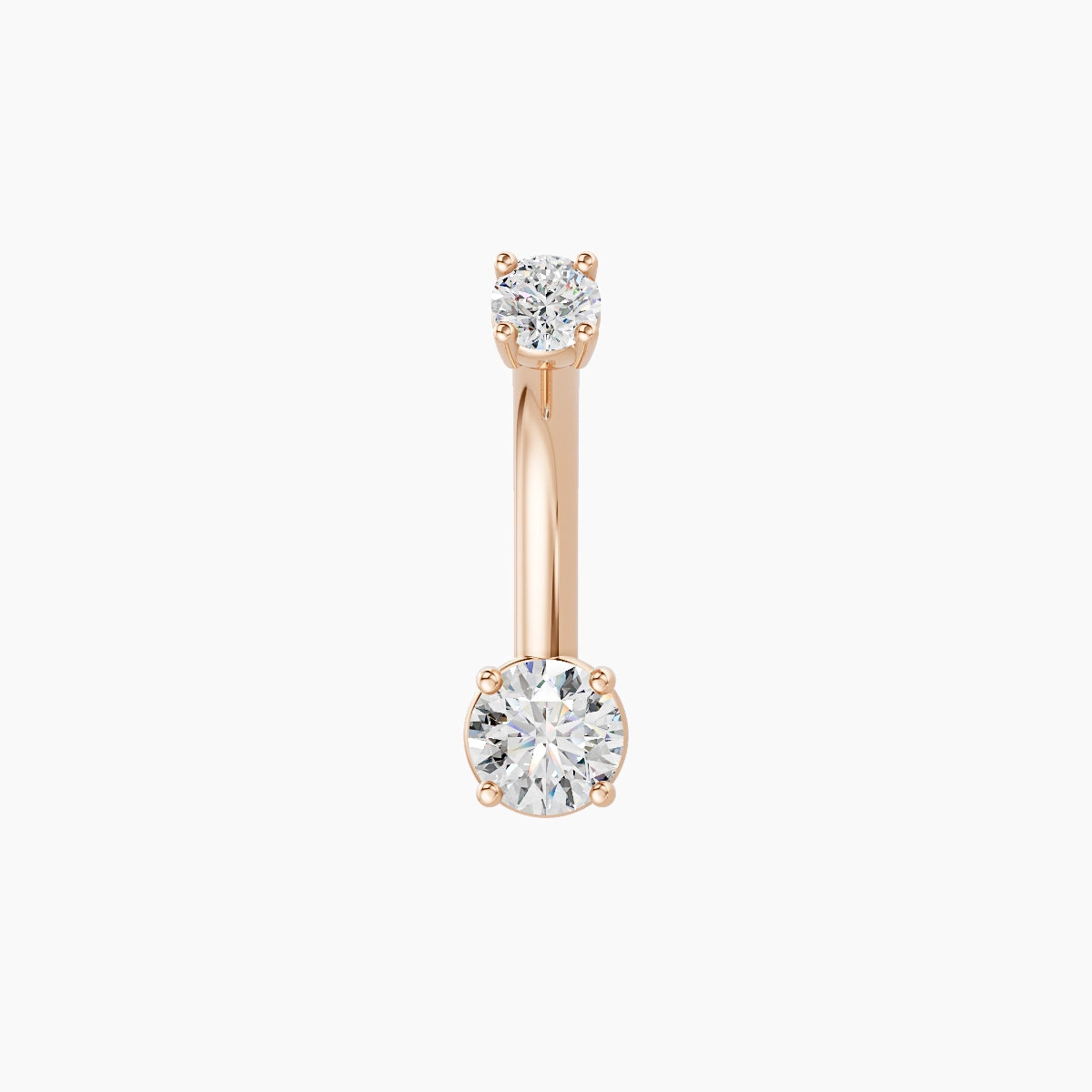 Nut | 18k Rose Gold 4 mm 8 mm Round Diamond Belly Piercing