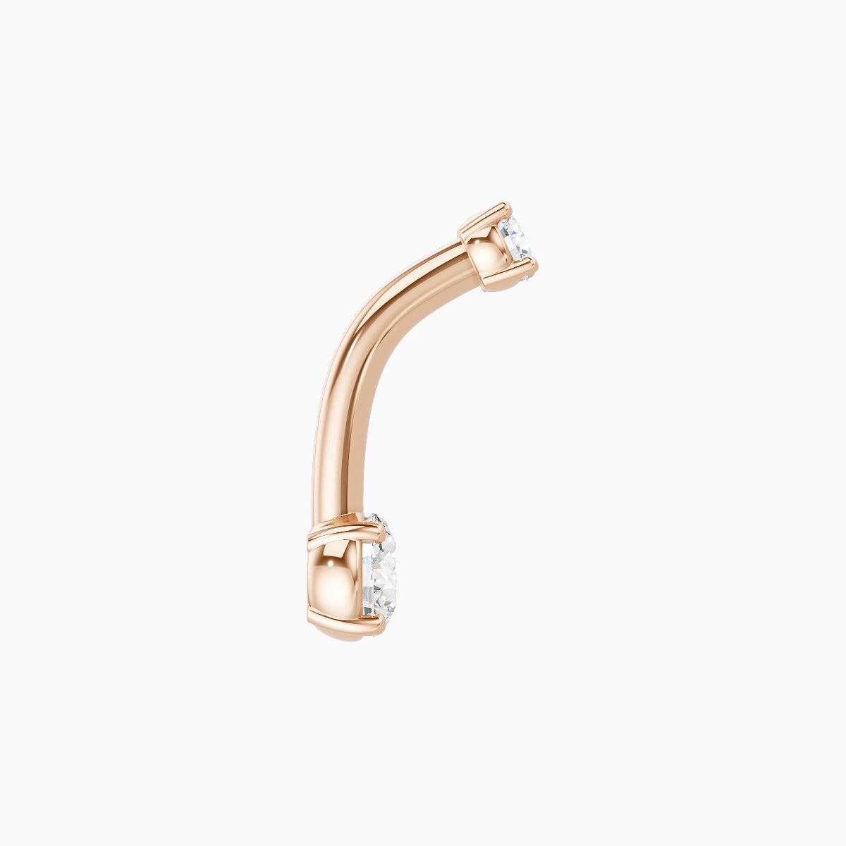 Nut | 18k Rose Gold 4 mm 8 mm Round Diamond Belly Piercing