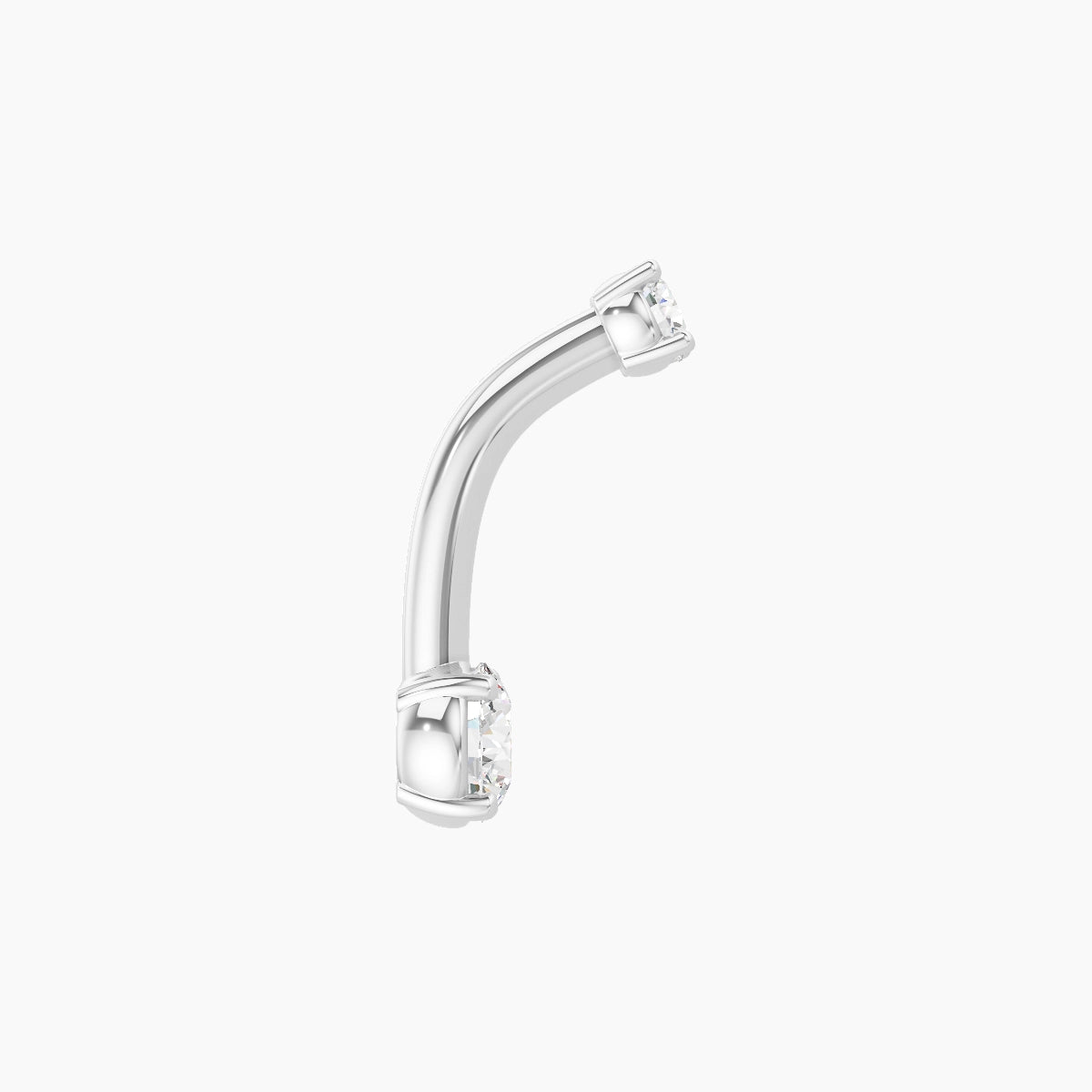 Nut | 18k White Gold 4 mm 8 mm Round Diamond Belly Piercing