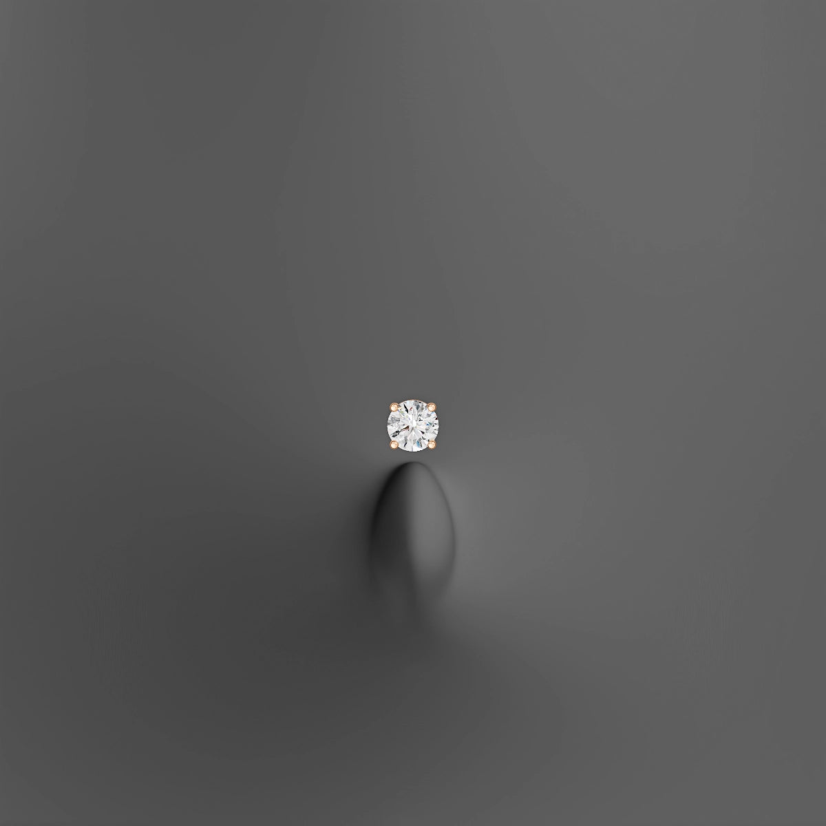 Nut | 18k Rose Gold 3.8 mm 8 mm Round Diamond Floating Navel Piercing