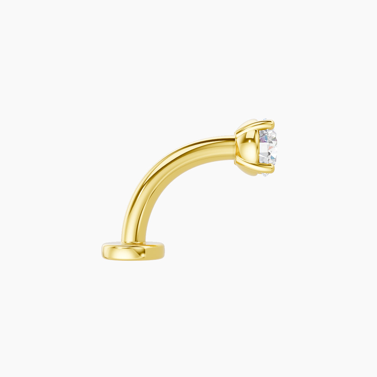 Nut | 18k Yellow Gold 3.8 mm 8 mm Round Diamond Floating Navel Piercing