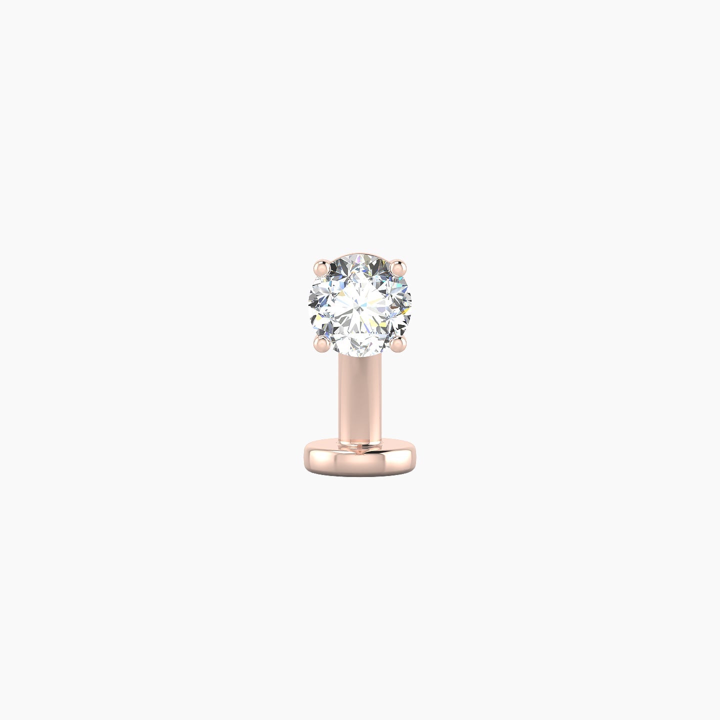 Nut | 18k Rose Gold 3.8 mm 8 mm Round Diamond Floating Navel Piercing