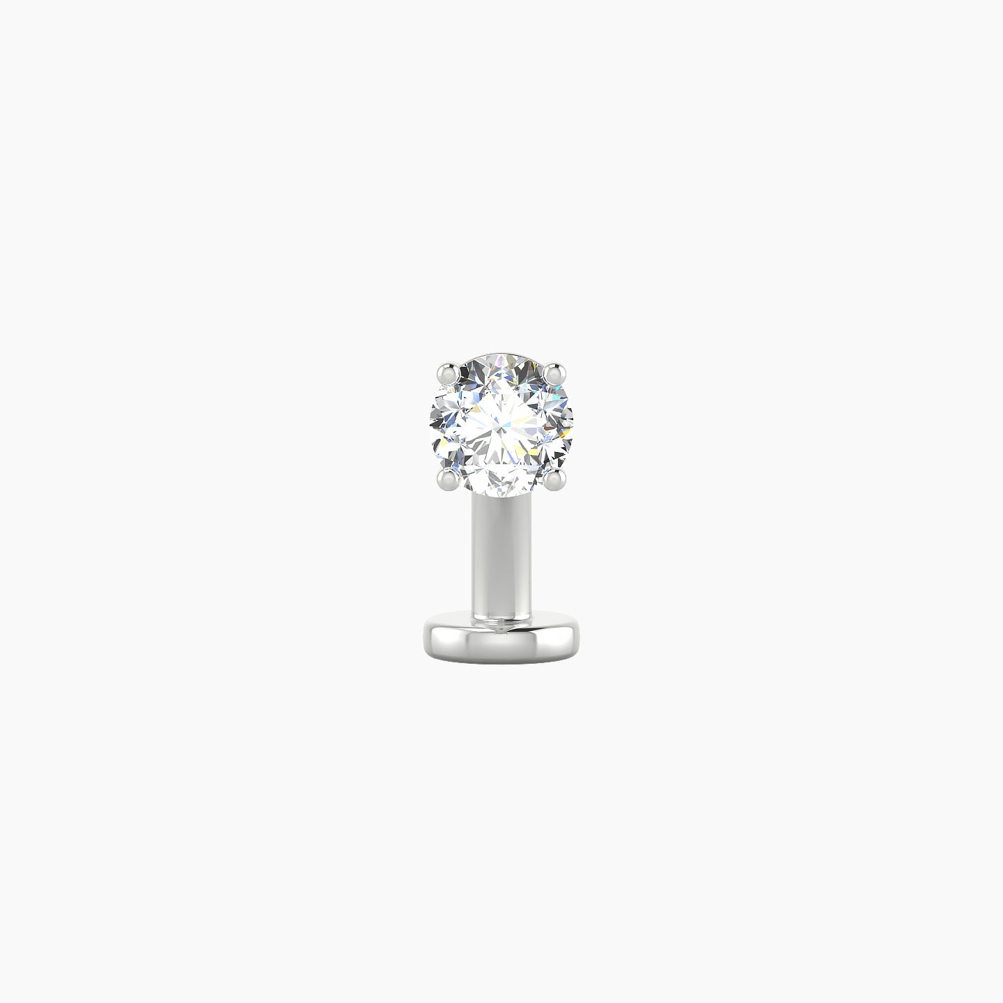 Nut | 18k White Gold 3.8 mm 8 mm Round Diamond Floating Navel Piercing