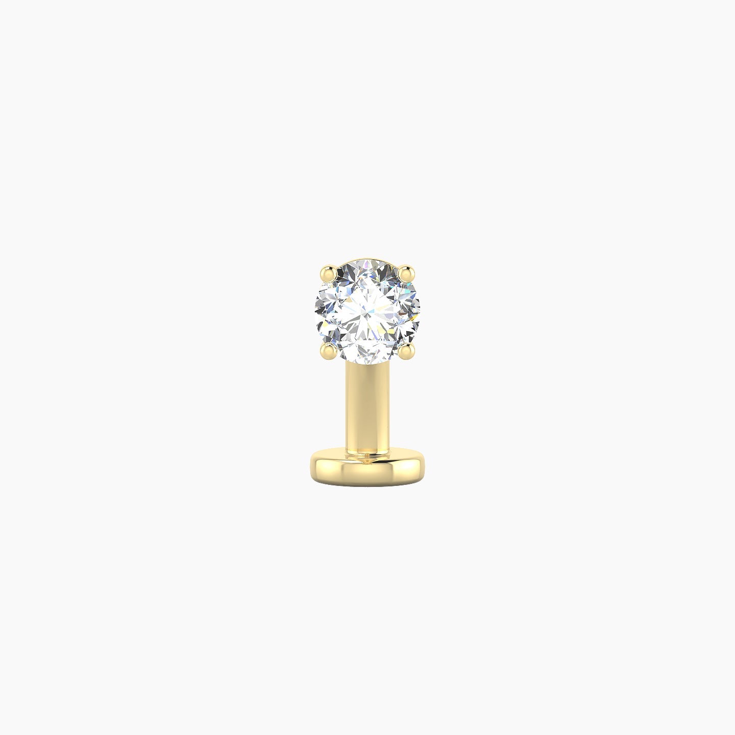Nut | 18k Yellow Gold 3.8 mm 8 mm Round Diamond Floating Navel Piercing