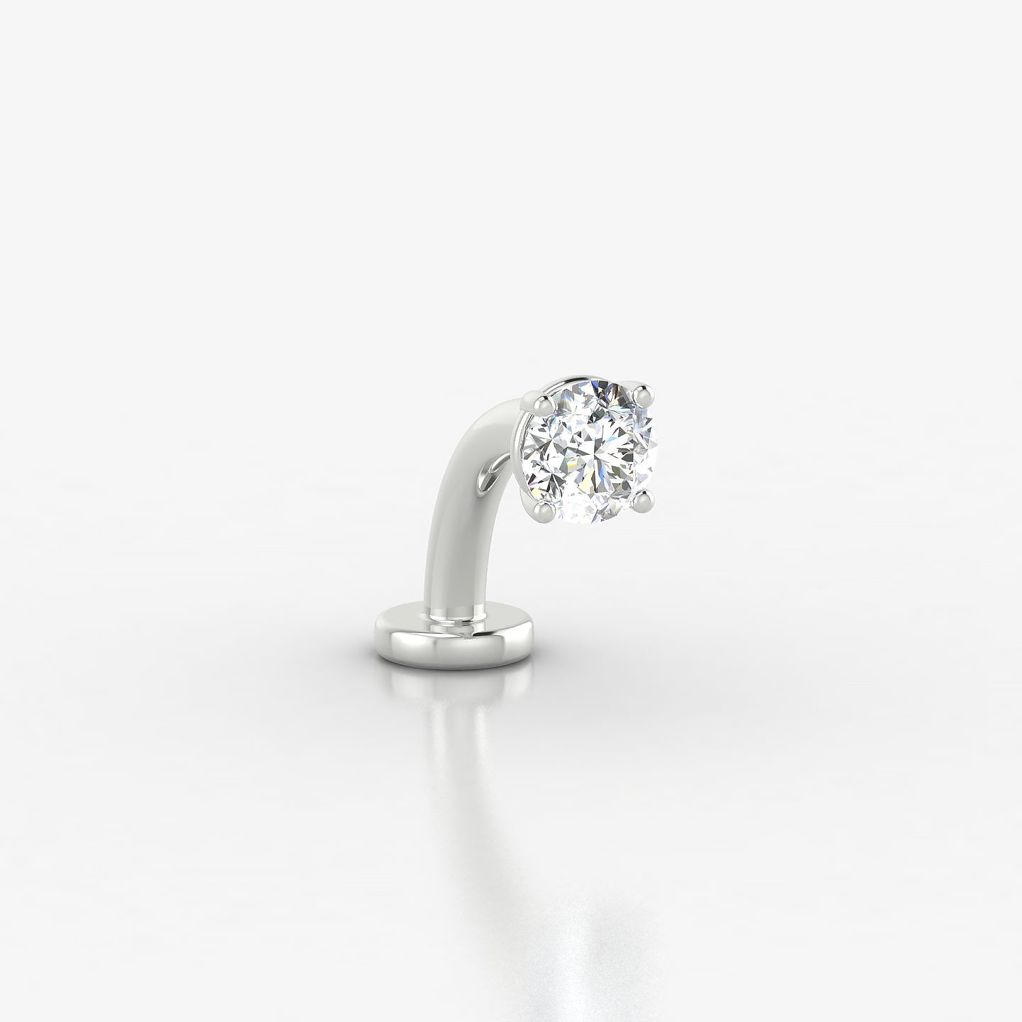 Nut | 18k White Gold 3.8 mm 8 mm Round Diamond Floating Navel Piercing