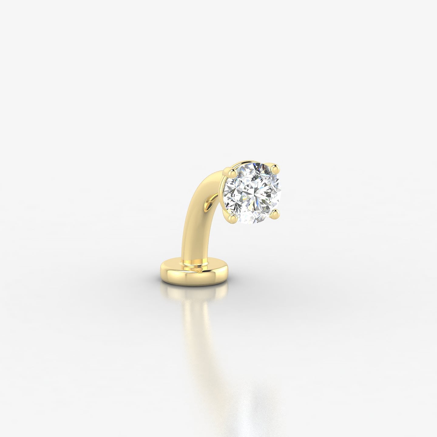 Nut | 18k Yellow Gold 3.8 mm 8 mm Round Diamond Floating Navel Piercing