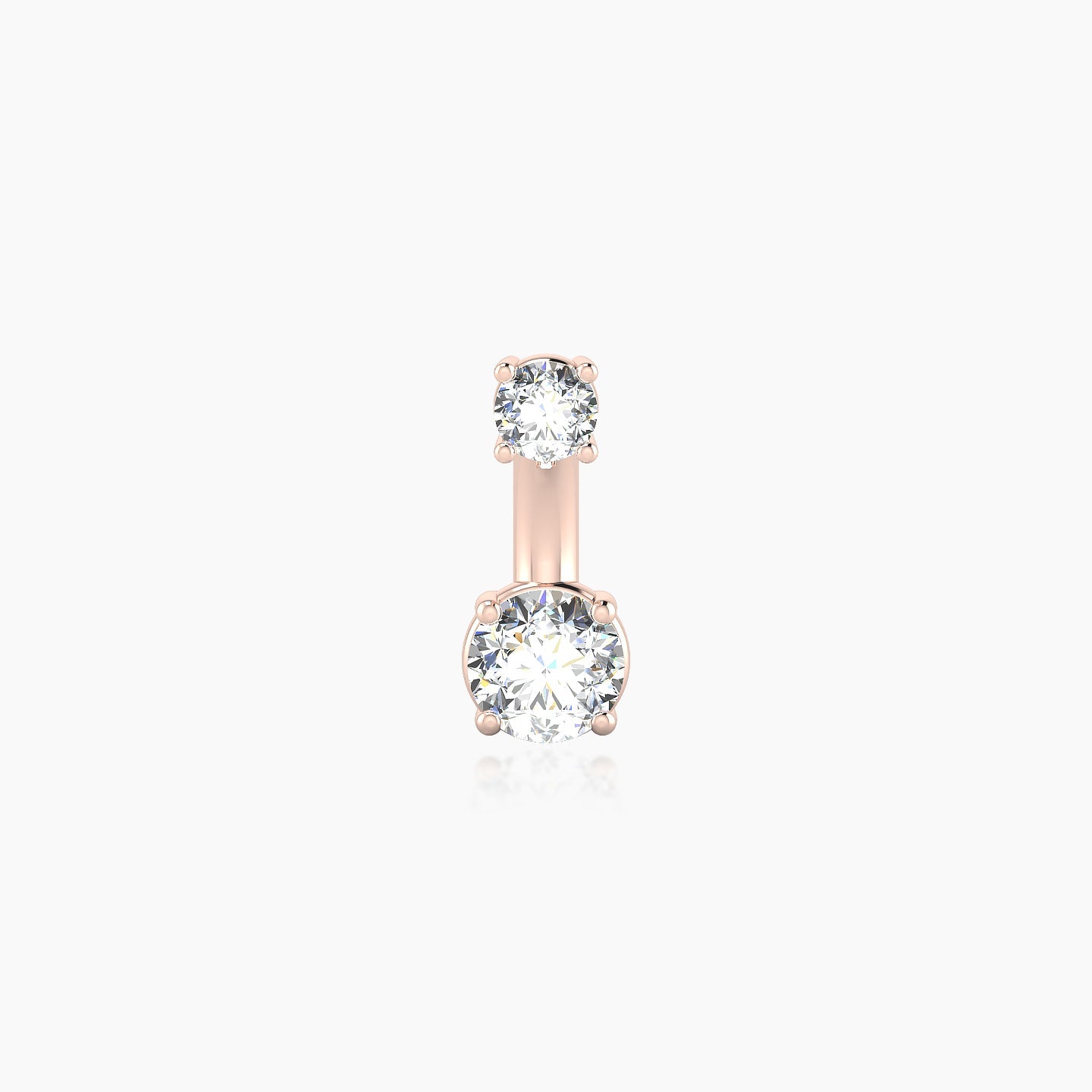 Nut | 18k Rose Gold 8 mm 4 mm Round Diamond Navel Piercing