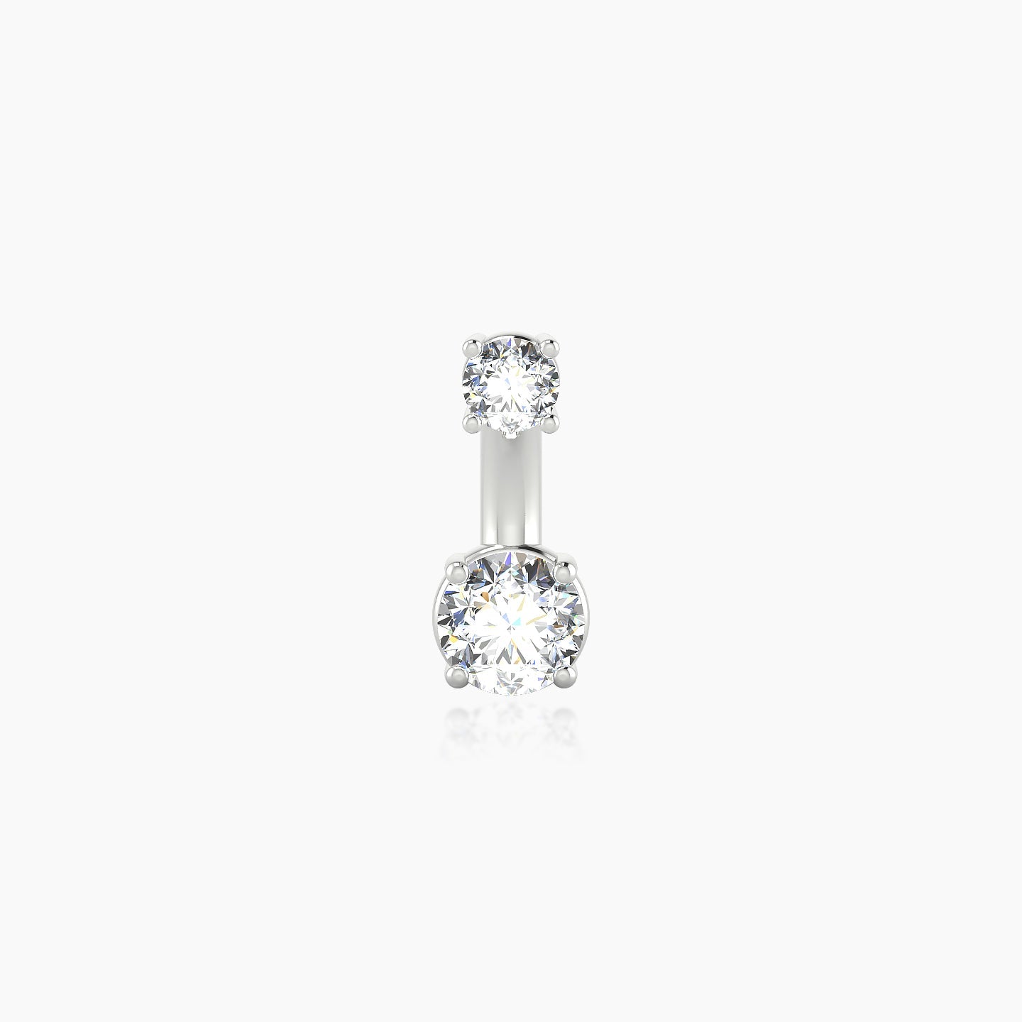 Nut | 18k White Gold 8 mm 4 mm Round Diamond Navel Piercing