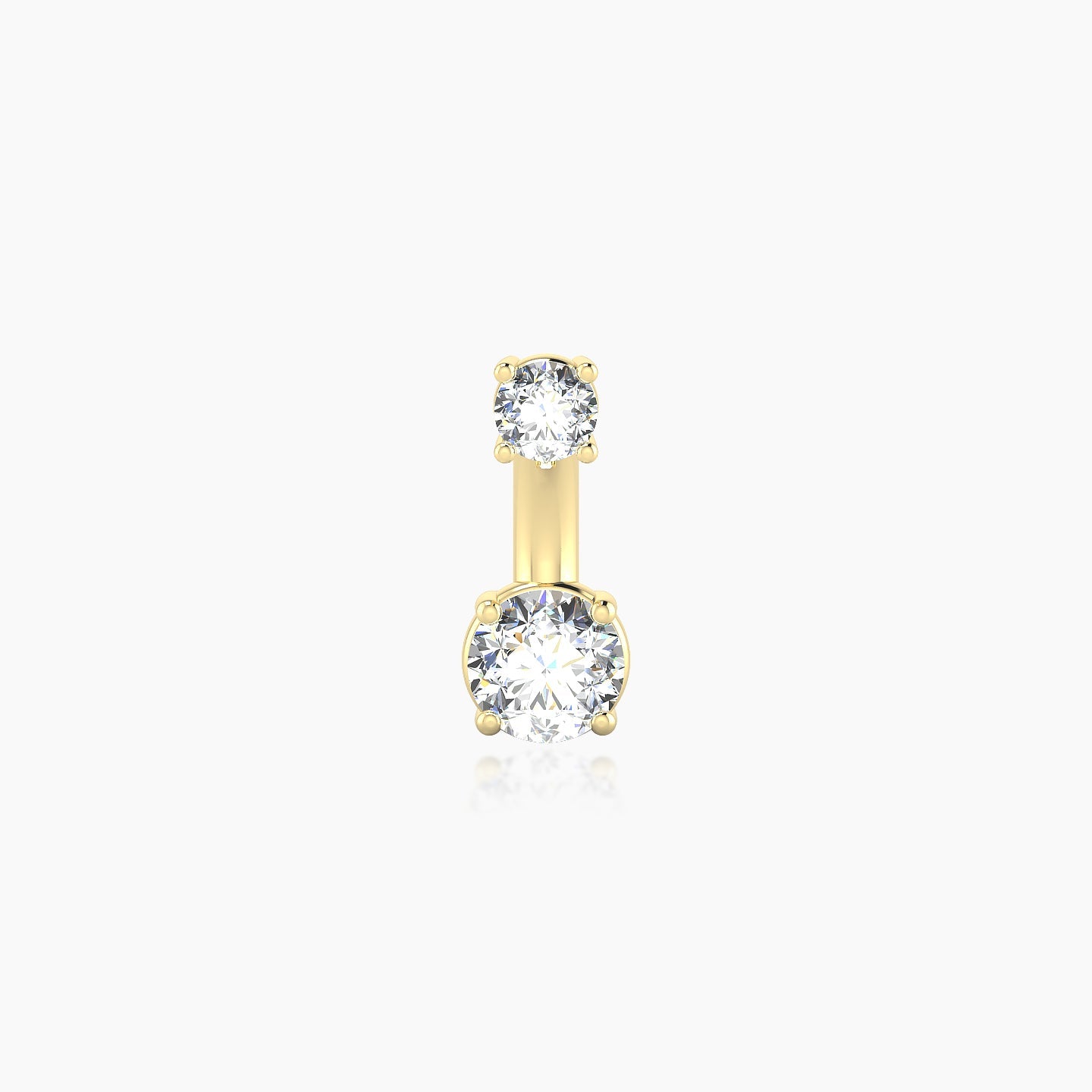 Nut | 18k Yellow Gold 8 mm 4 mm Round Diamond Navel Piercing