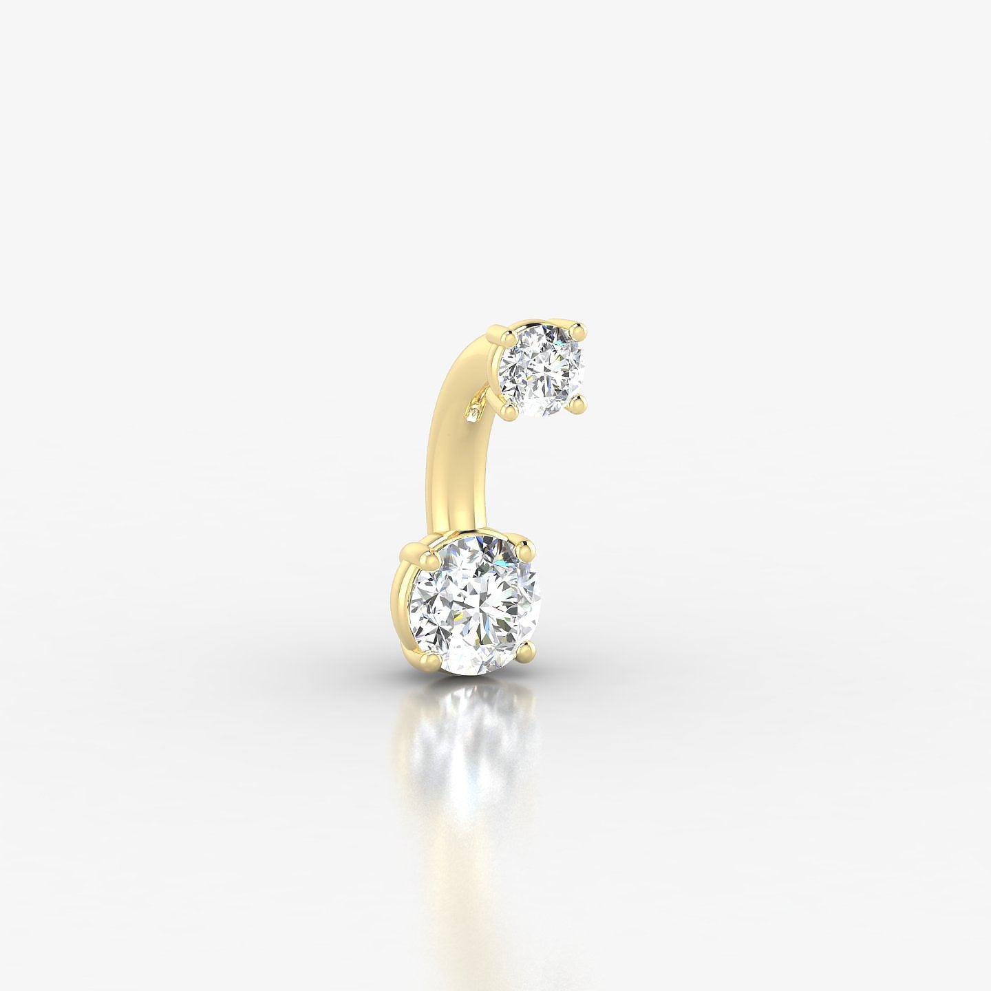 Nut | 18k Yellow Gold 8 mm 4 mm Round Diamond Navel Piercing