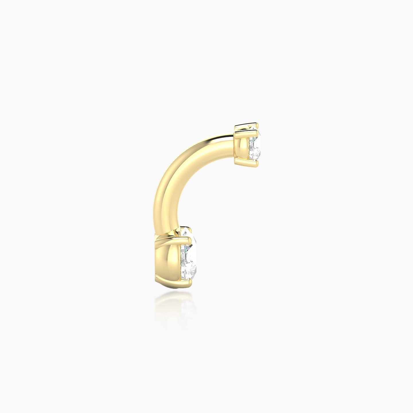 Nut | 18k Yellow Gold 8 mm 4 mm Round Diamond Navel Piercing