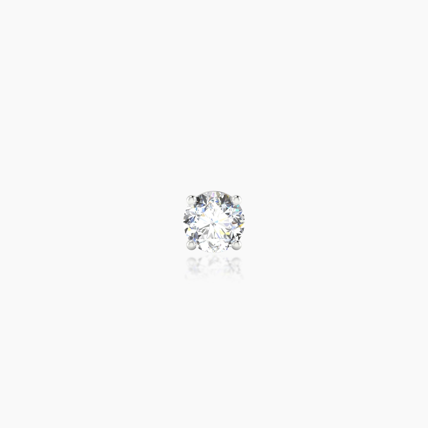 Nut | 18k White Gold 3.8 mm 8 mm Round Diamond Piercing