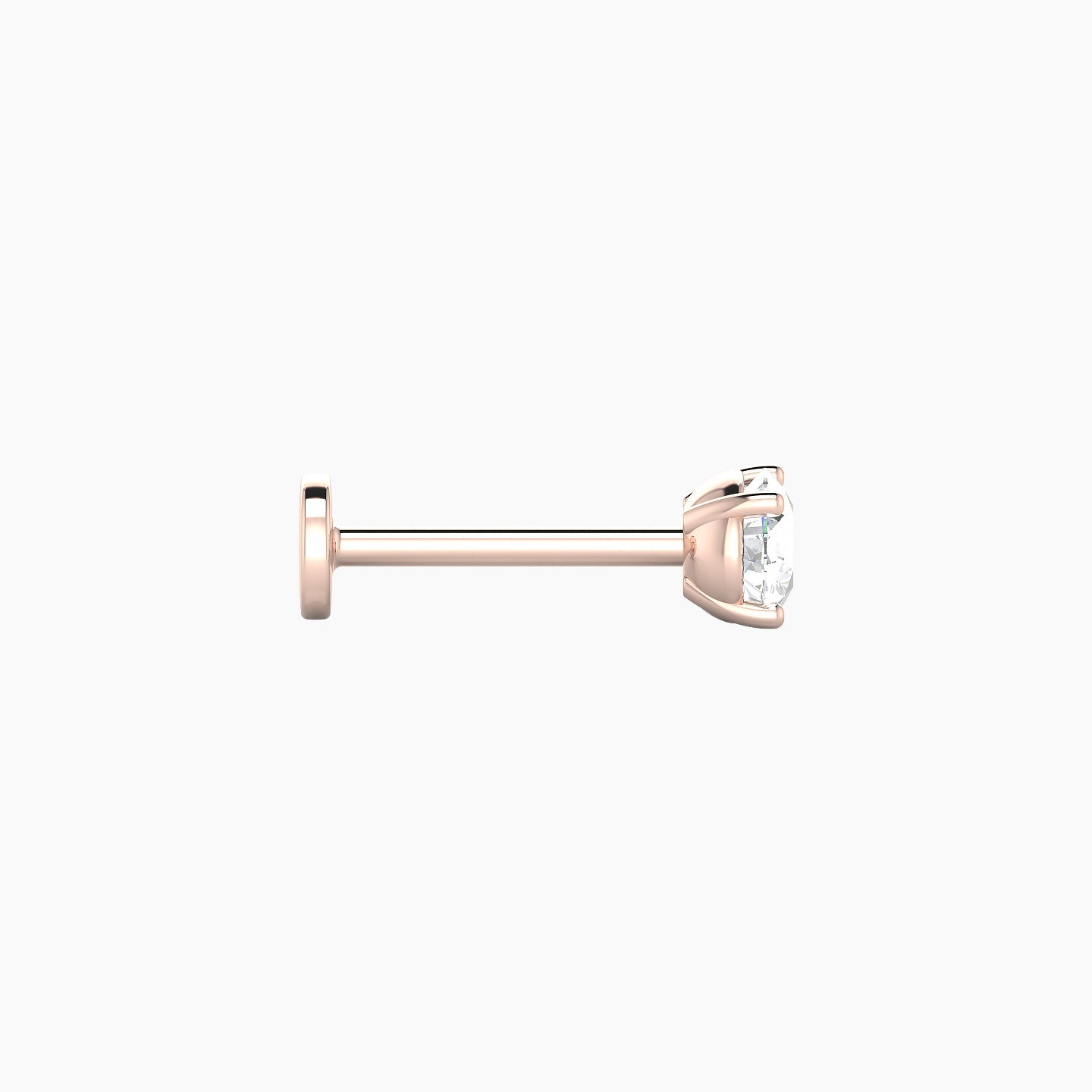 Nut | 18k Rose Gold 3.8 mm 8 mm Round Diamond Piercing