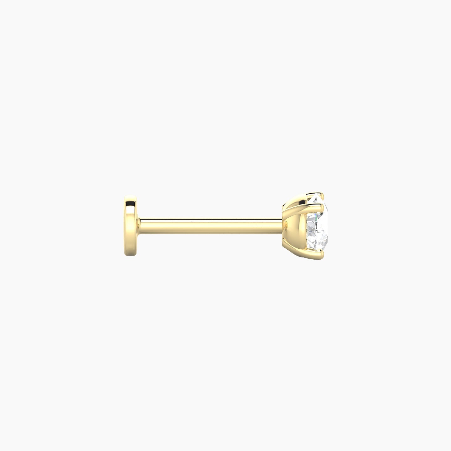 Nut | 18k Yellow Gold 3.8 mm 8 mm Round Diamond Piercing