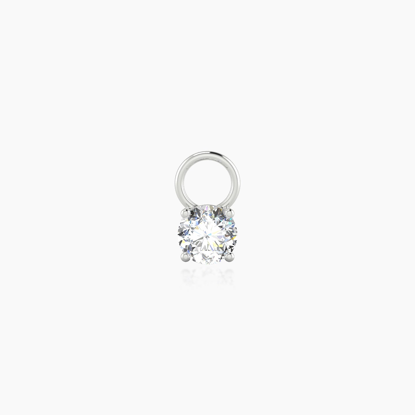 Nut | 18k White Gold 3.8 mm Round Diamond Charm