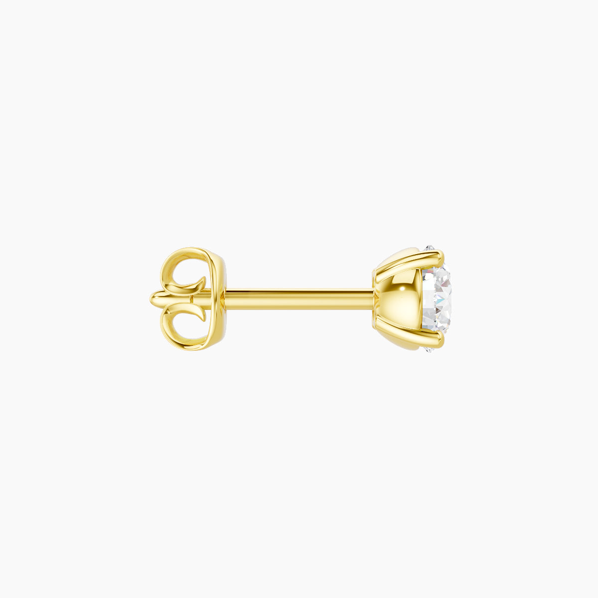 Nut | 18k Yellow Gold 3.8 mm Round Diamond Earring